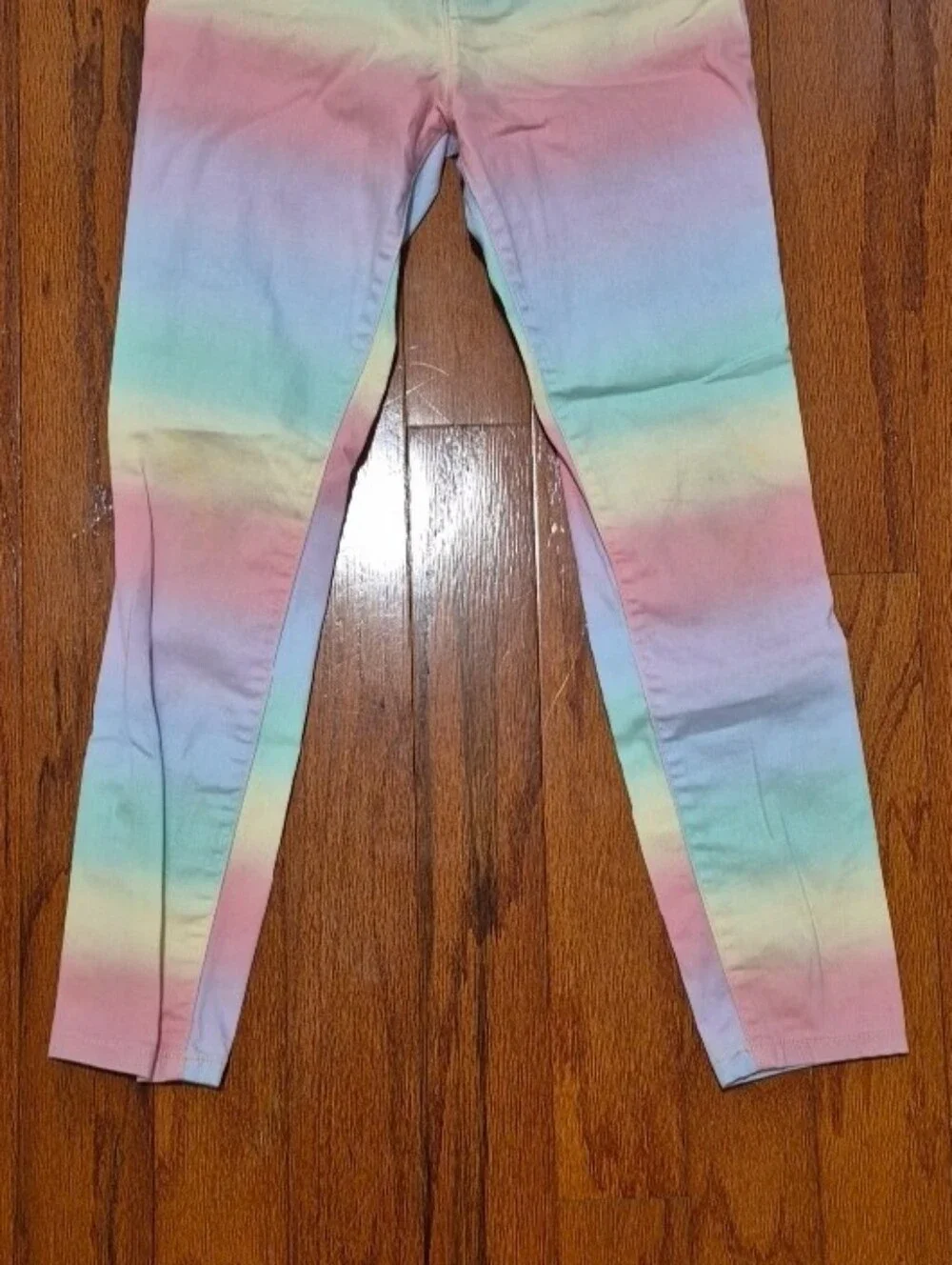 Justice Girls' Pastel Tie-Dye & 2 Jeans Rainbow Leggings with Black Accent